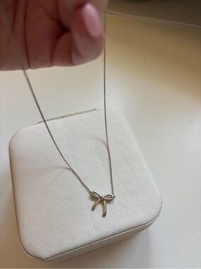 Tiffany Silver Bow Necklace